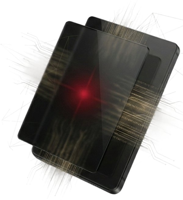 Two handsets, one scanning the other, with the read blocked