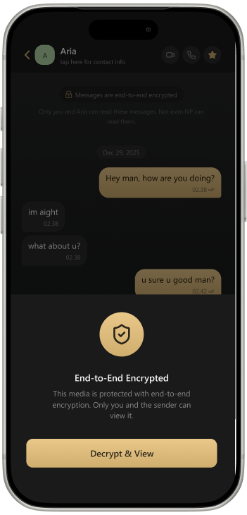 A Ghost chat, with a message the recipient has to decrypt before reading
